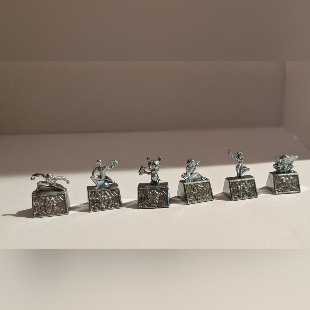Monopoly Spider-Man  Edition 2010 Replacement Pcs -- Six silver metal tokens
